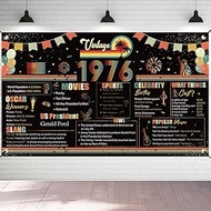 Refavor Vintage Large 50th Birthday Banner Backdrop, Back in 1976 50th Birthday Decorations for Men 
