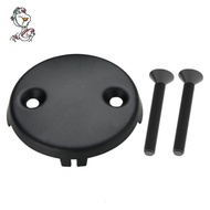 Tub Drain Overflow Cover Black  3-1/8" Dual Hole Tub Drain Overflow Cover Screws Fits Most