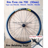 8 PCS Ready Stok Rim Fixie rim 700  30mm sesuai untuk basikal fixie size 700x18C, 700x23C, 700x25C, 