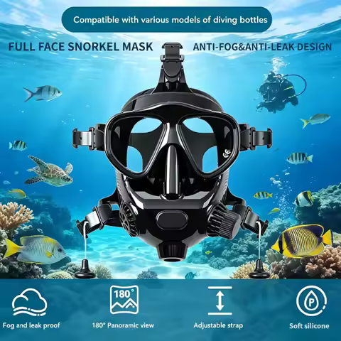Full Face Snork Goggle 180Β°Panoramic View Full Face Diving Goggle Soft Comfortable Leakproof with Ca