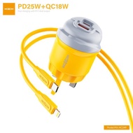 MOXOM MX-HC249 PD 25W + QC 18W TYPE-C TO TYPE-C FAST CHARGER FAST CHARGING CHARGER UK PLUG