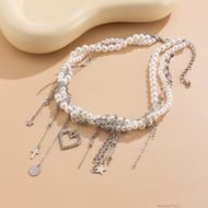Boho Style Multi-Lay Pearl Choker Tất cả đều phù hợp với vòng cổ xương đòn cho bữa tiệc hẹn hò hàng 