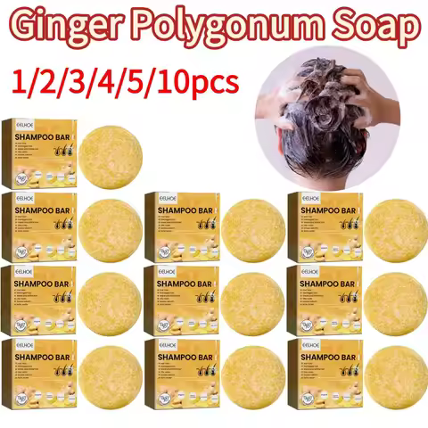 Ginger Polygonum Soap Shampoo Soap Cold Processed Soap Hair Shampoo Bar Pure Plant Hair Shampoos Soa