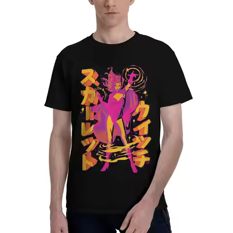 Scarlet Witch Manga Oversized T Shirt B0F7M2YBQL Men's Cool Tee Shirt Short Sleeve 100% Cotton T-Shi