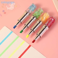 COLO 5 Pcs Set Highlighter Pen Lipstick Shape Highlighter Markers Fluorescent Pen Highlighters Set B
