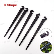 C Shape 4/7mm Tube Pipe Fixed Holder 1/4" Garden Hose Drip Irrigation Support Stakes Watering Drippe
