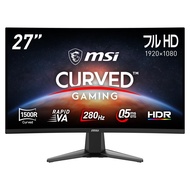 【Amazon.co.jp限定】 MSI 湾曲ゲーミングモニター MAG 276CXF 27インチ/フルHD/RAPID VAパネル/280Hz/0.5ms（GTG）/HDMI 2.0b/DP1.4a