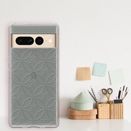 Pixel 7系列 浮雕感輕薄軍規防摔手機殼-圓形花磚