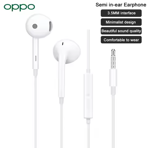 Original OPPO In Ear Wired MH135 Earphone Half-in 3.5mm Headset Built-in Mic Plug Headphone For oppo