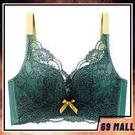 Women Bra Push Up 4 Hook Wireless 32-40 AB/C Cup Thick Sponge Baju Dalam Wanita Tali Lebar Tutup Lem