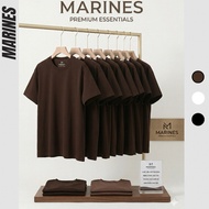 4c Stretch Cotton T-shirt, Dark Brown, Skin-flattering Unisex Form, Easy to Wear Basic Color - code 