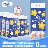 【6 Packs】HOJILI Tissue Hanging Tissue Soft Deluxe Tissue Facial  Comfortable 150mmx175mm  [6000 shee
