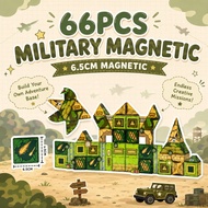 AC 66pcs Military 6.5cm Magnetic Tiles Army