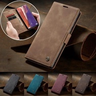 CaseMe Flip Leather Phone Case for Samsung Note 20 Ultra Note 10 Lite S24 S23 FE S24FE S22 Plus Wall