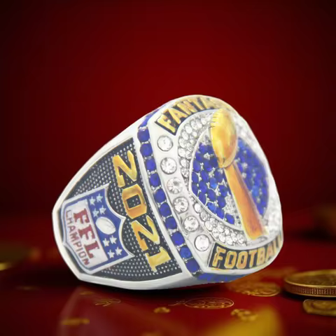 2021 Fantasy Football Championship Ring FFL MVP Trophy Prize for Fans Mens' Souvenir Gift