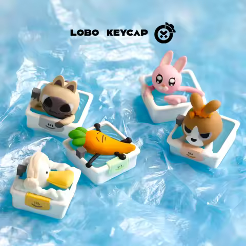 Siam Take A Bath Light-Transmitting Kawaii Personality Custom Creative Keycap Mechanical Keyboard At