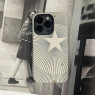 Hard Shell Double Matte Scratch-Resistant Creative Twisted Retro Star Phone Case R Suitable for iPho