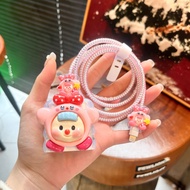 Cute Kirby For Iphone 40W fast charger adaptor protector 4 in 1 charging cable protective cover cart