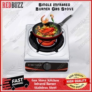 REDBUZZ Single Infrared Burner Gas Stove Stainless Steel Home Desktop Liquefied Gas Stove Kitchen (Dapur gas)
