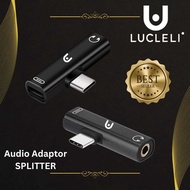 [LUCLELI X PRO 7777] Splitter Adapter Converter 2in1 Jack 3.5mm Audio and Type C to Type C OTG Adapt