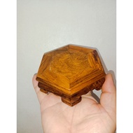 Rosewood Hexagonal Low Sketch Bonsai Table Stand Wenwan Ornaments Strange Stone Teapot Base Single-Plate Inlaid Statue Base God Buddha Statue Wood Carving Art Base