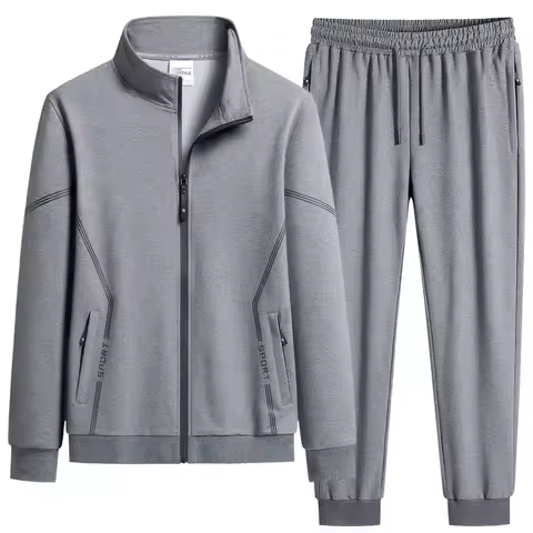 Shi sports suit spring explosion sports leisure loose large size stand-up collar fashion handsome tr