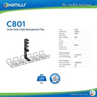 Oximus C801 Compact Clamp-On Under-Desk Cable Management Tray β Rak Kabel Meja Jepit Tanpa Bor Pemas