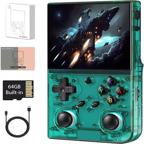 RG35XX Pro Handheld Game Consoles Retro Gaming 64GB Card 4353 Video Game Pocket Arcade Support 30+ S