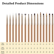 Nail Art Bushes 16Pcs Nail Brushes for Nail Art Brushes Set UV Gel Nail Art Builder Brush 3D Nail Br