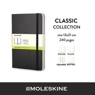 Moleskine สมุดบันทึก ปกแข็ง สีดำ ขนาดใหญ่ 13x21 ซม MOLESKINE NOTEBOOK LARGE HARD COVER BLACK 13X21 CM