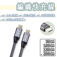 USB-C to USB-C 100W 5A Braided Cable Transmission Cable E-Marker PD Fast Charging Cable Charging Cab