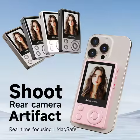 Vlog Selfie Monitor Screen Vlog Magnetic Video Recording for iPhone & Android Wireless Mirroring Con