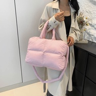 Puffer Tote Bag Large Quilted Puffy Handbag Lightweight Satchel Purse Soft Padded Pillow Shopper Bag