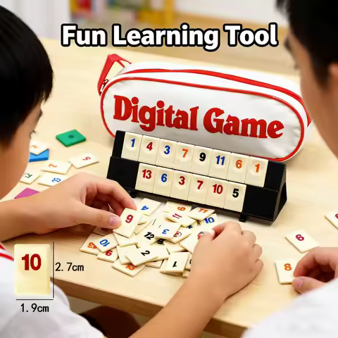Rummy Cube Game with 4 Racks,Rummy Cube Game Set with Portable Case,amily Classic Board Games Learni