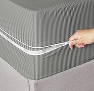 BSB HOME Premium Cotton Mattress Protector with Zip Chain Provides All Around Protection with 360 Co