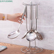JUNYUE88WL Stainless Steel Pot Shovel Rack, Rotatable 6 Hooks Spoon Hanging Rack, Durable Thickened 
