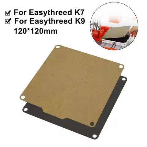Double Side PEI Sheet 120x120mm for Easythreed 3D Printer X1 K1 K7 K9 K2PLUS X2PLUS Textured Spring