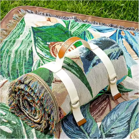 2 in 1 Extra Large Outdoor Picnic Blanket Camping Mat Lightweight Oversized Giant Turkish Boho Beach