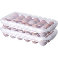 XBY-US 2 Pack Covered Egg Holders For Refrigerator, Plastic Storage Container/ Deviled Egg Tray Carr