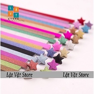 Silver glitter coated star paper, wish folding star, origami star paper