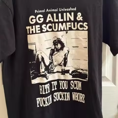 Gg allin the scumfucs short sleeve black vintage style shirt KV27526