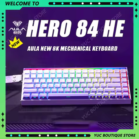 New AULA HERO 84HE 8K INSTOCK Magnetic Switch Gaming Keyboard E-sport Custom RGB Mechanical Keyboard