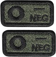 Ruoming 2PCS Blood Type Tactical Patch, 2 x 1 inches, Hook and Loop Fastener, Military ID Badge for