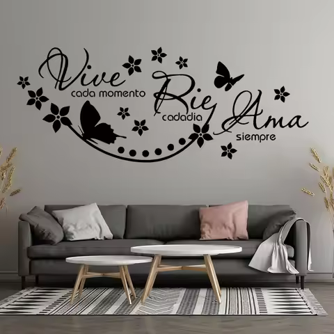 Vinyl Wall Stickers Spanish Saying Vive Cada Momento Rie Cada Dia Ama Siempre Decal Wallpaper For Li