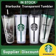 100%Authentic 473ml / 710ml Reusable Transparent Starbucks Tumbler Color Changing Cold Cups Durian Tumbler Plastic Tumbler with straw Plastic Cup 星巴克杯子 TIT