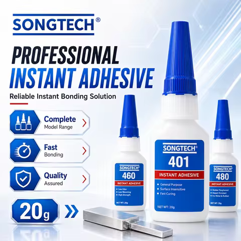 20g Songtech Loctite 401 460 480 406 495 496 415 Instant Adhesive Super Glue Strong Instant Glue for