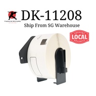 DK-11208 38mm Compatible Brother DK Thermal Label Roll With Frame - Black on White