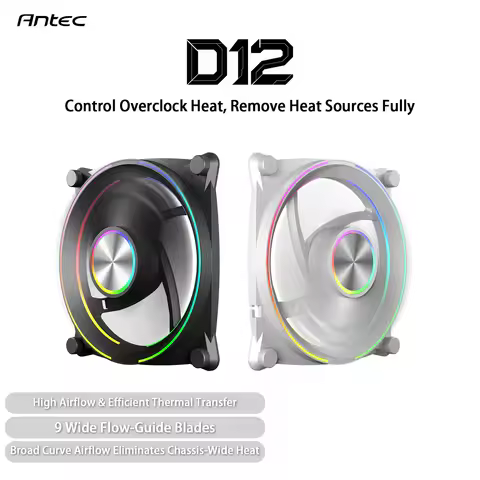 Antec 120mm Reverse Blade Case Fan 5V 3PIN 4PIN PWM Silent Cooler Synchronized Dual-ring ARGB Light 