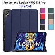 Tri-fold Solid Protective Case For Lenovo Legion Y700 8.8 inch TB-9707F,PU Leather Adjustable Stand Flip Tablet Case