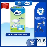 Dr. P Value Level 6 Absorbency Adult Tape Diaper M10/ L9/ XL8 - 2x Skin Protection with Quick Dry